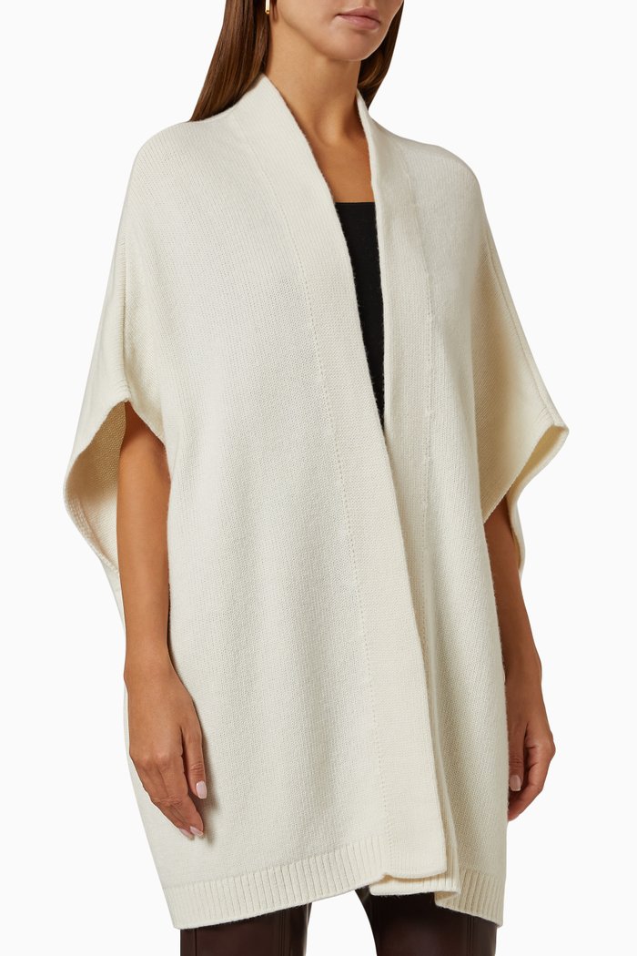 

Nevada Poncho Cardigan in Wool-knit, White