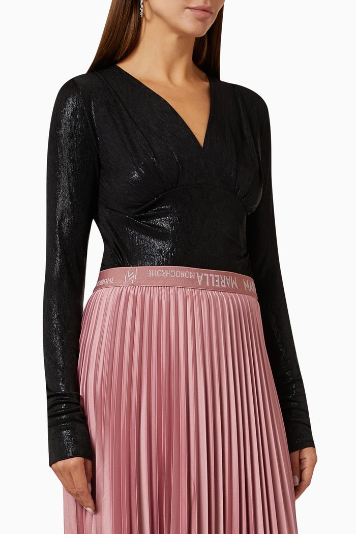 

Pescia Laminated Bodysuit in Stretch-jersey, Black