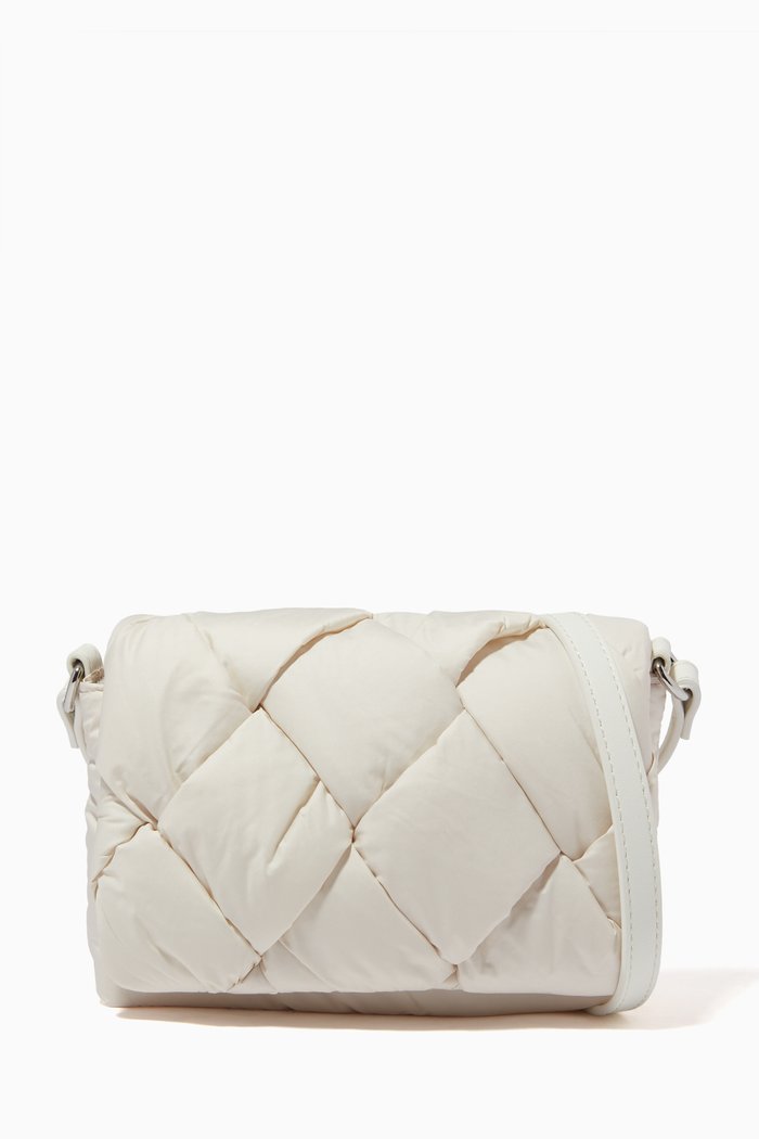 

Small Sabbia Padded Crossbody Bag in Nylon, White