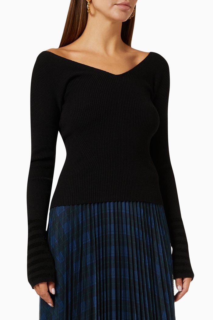 

Gardone Slim-fit Sweater in Wool-blend Knit, Black