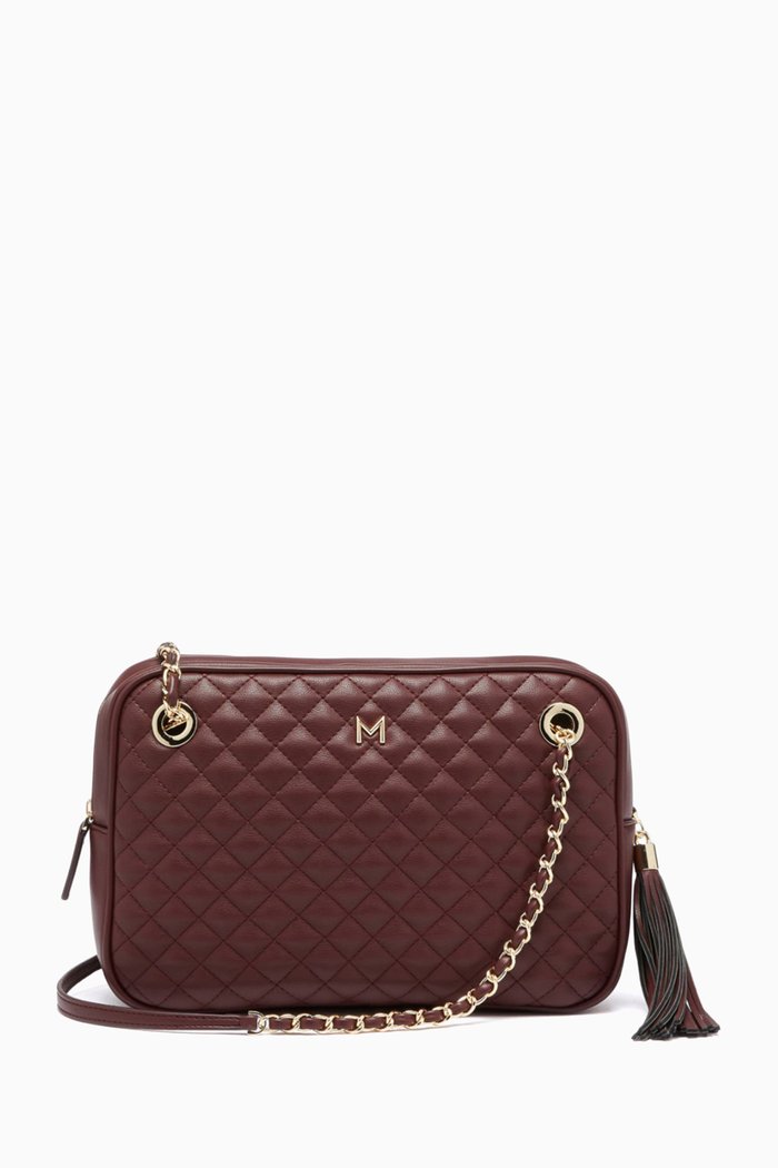 

Medium Inchino Quilted Shoulder Bag in Faux Leather, Black