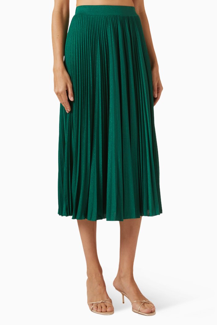 

Albina Pleated Midi Skirt in Viscose-jersey, Green