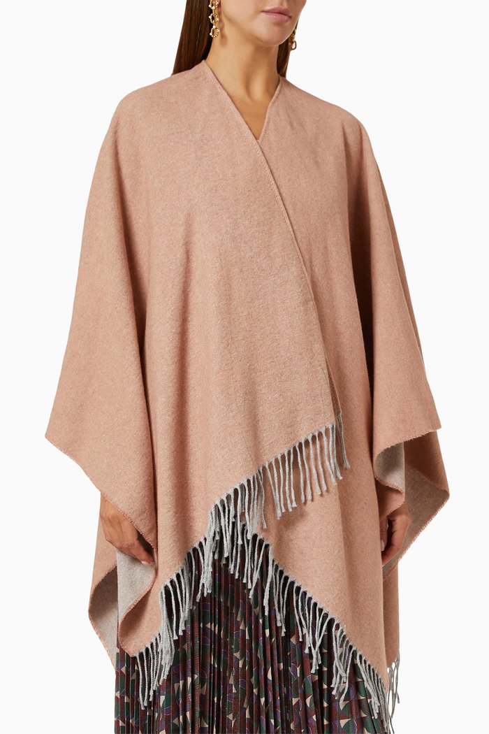 

Regard Fringe-trimmed Cape in Modal, Pink
