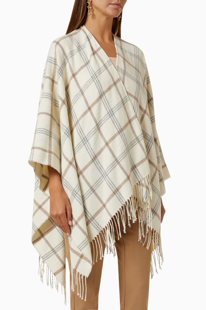 

Regard Fringe-trimmed Cape in Modal, White