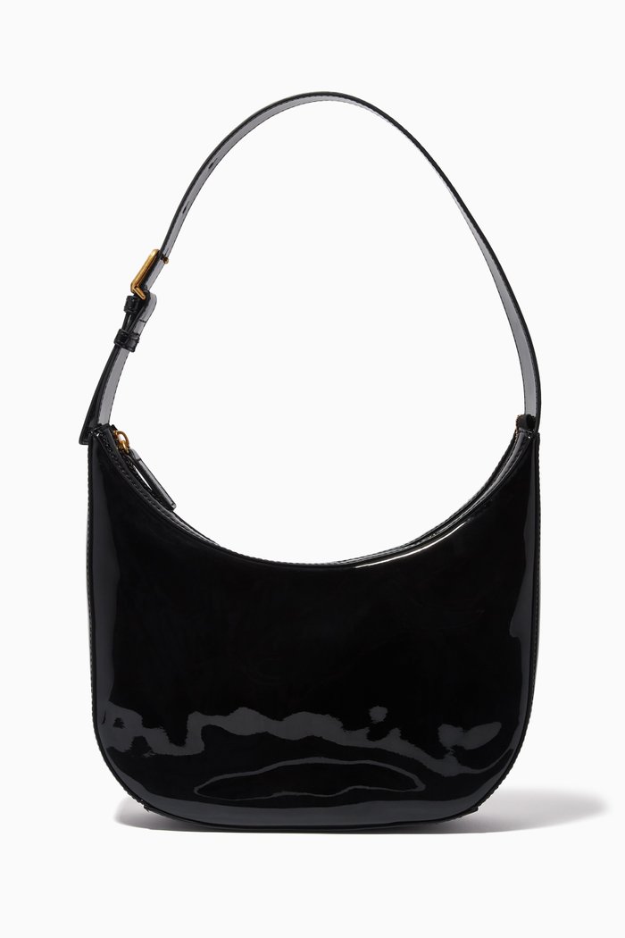 

Lucio Shoulder Bag in Patent Faux-leather, Black