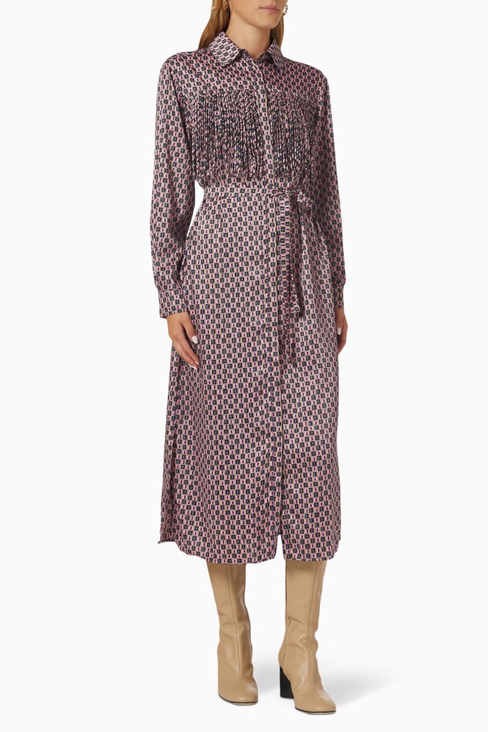 

Elery Fringed Midi Dress, Pink