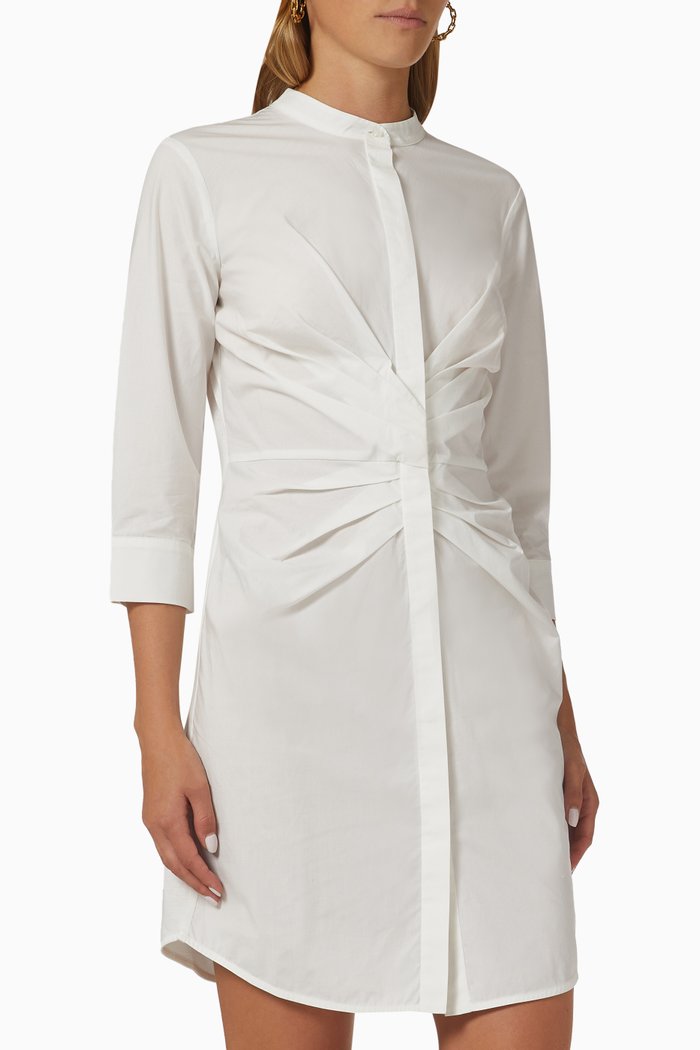 

Andalo Ruched Mini Dress in Cotton-poplin, White