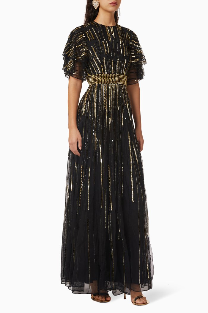 

Embellished Maxi Dress, Black