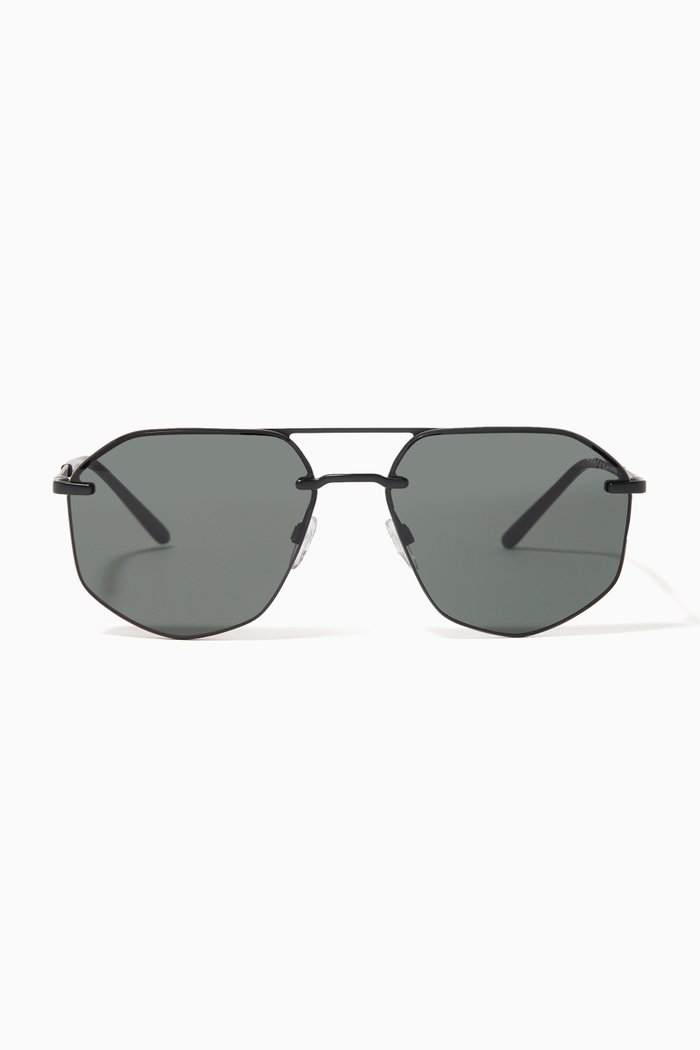 

Round Frame Sunglasses in Metal, Grey