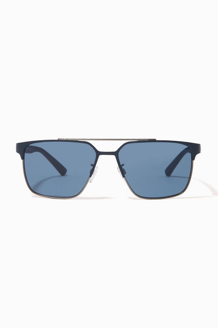 

D-frame Sunglasses in Metal, Blue