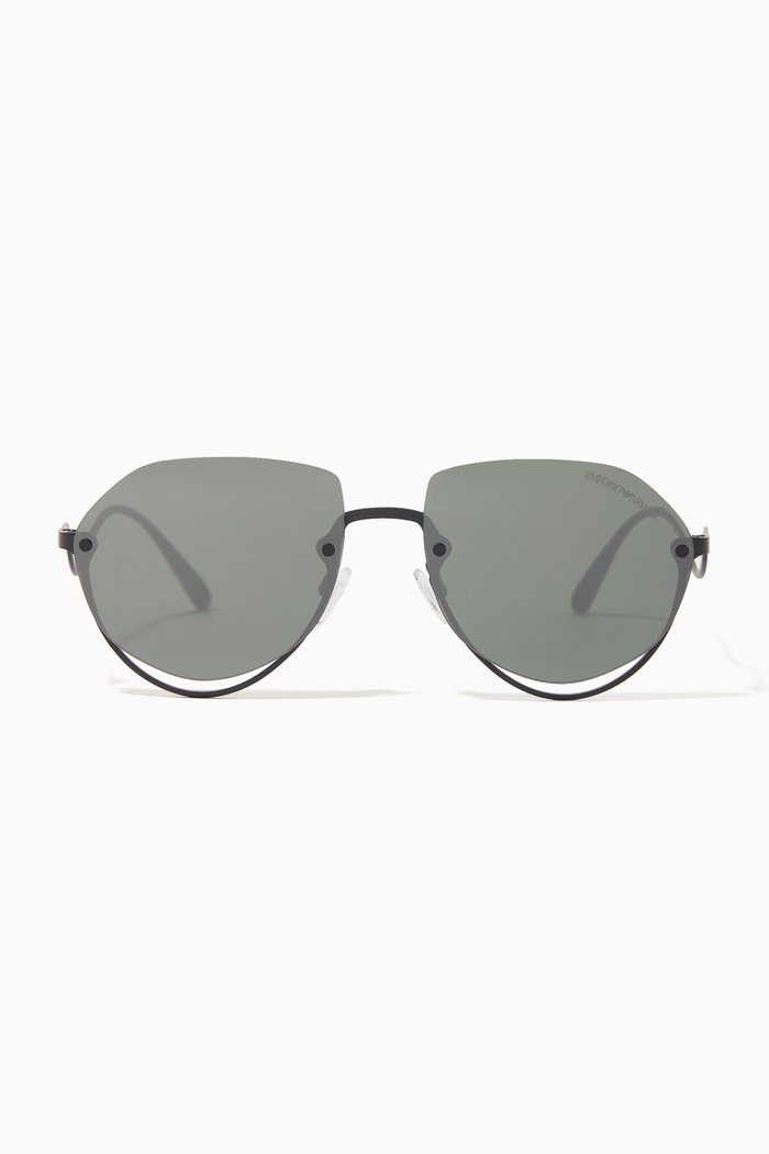 

Aviator Sunglasses in Metal, Black
