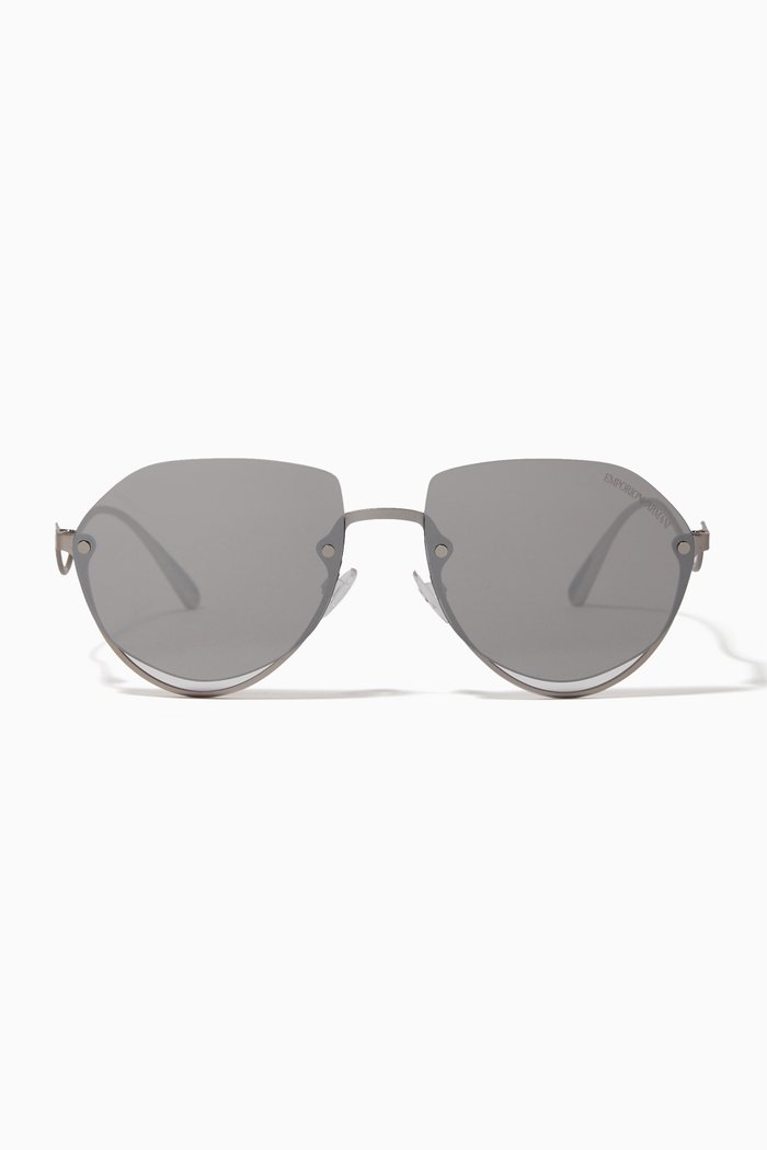 Aviator Sunglasses in Metal, Silver