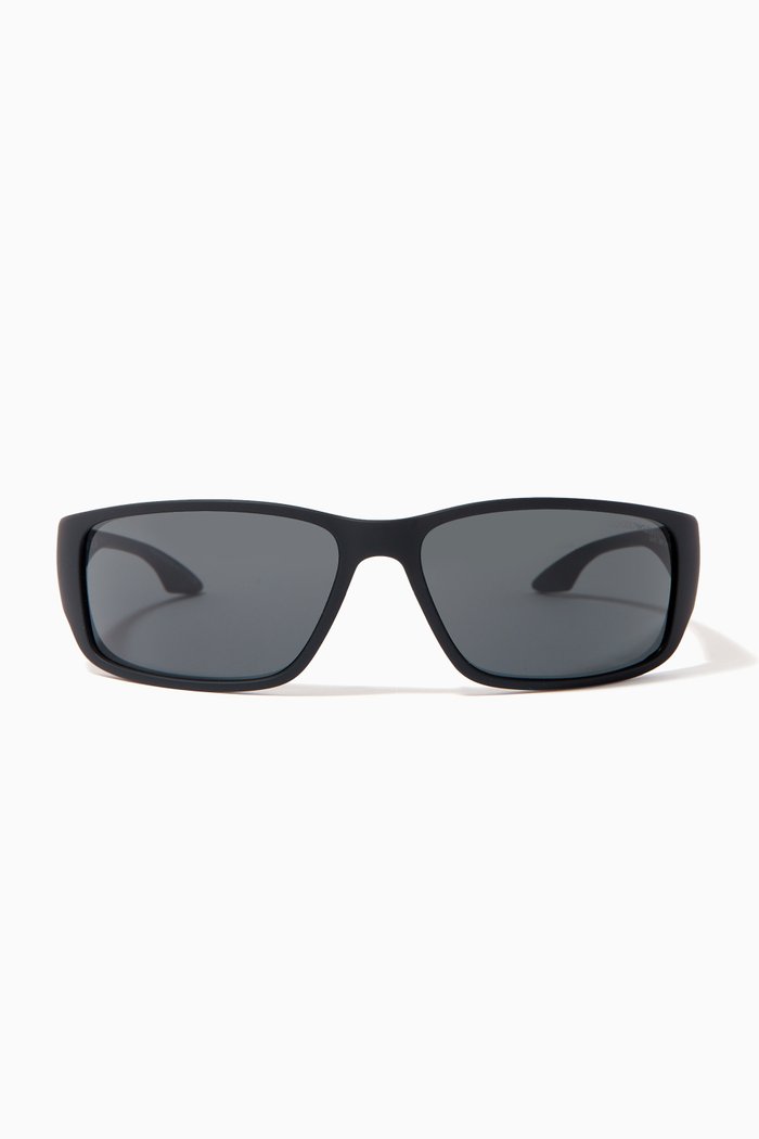 

Rectangular Frame Sunglasses in Acetate, Grey