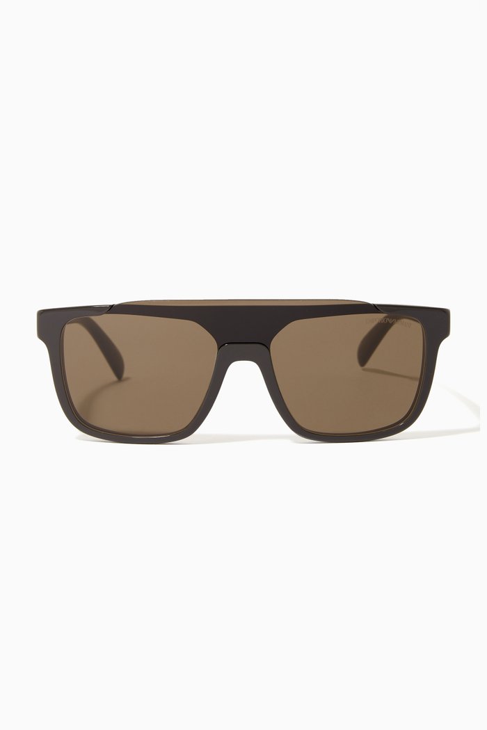 

D-frame Sunglasses in Acetate, Brown