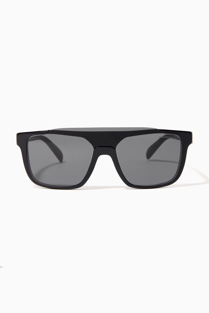 

D-frame Sunglasses in Acetate, Grey