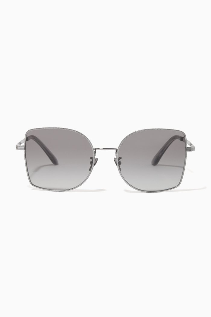 

Square Frame Sunglasses in Metal, Grey