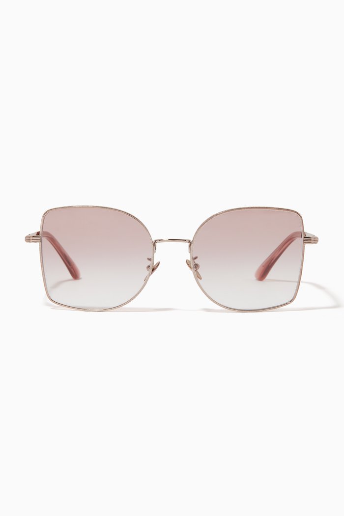 

Square Frame Sunglasses in Metal, Pink