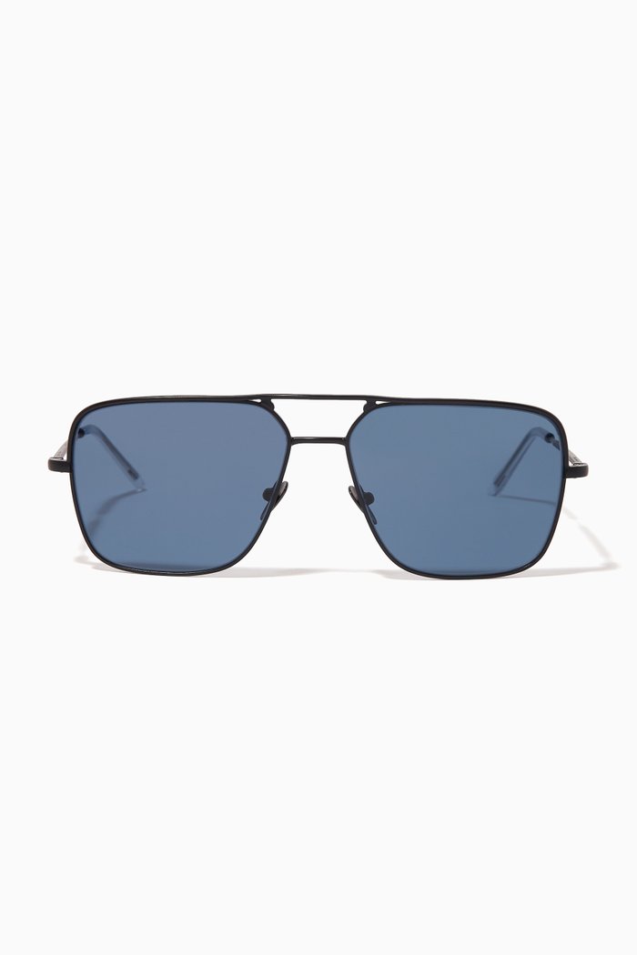 

Square Frame Sunglasses in Metal, Blue