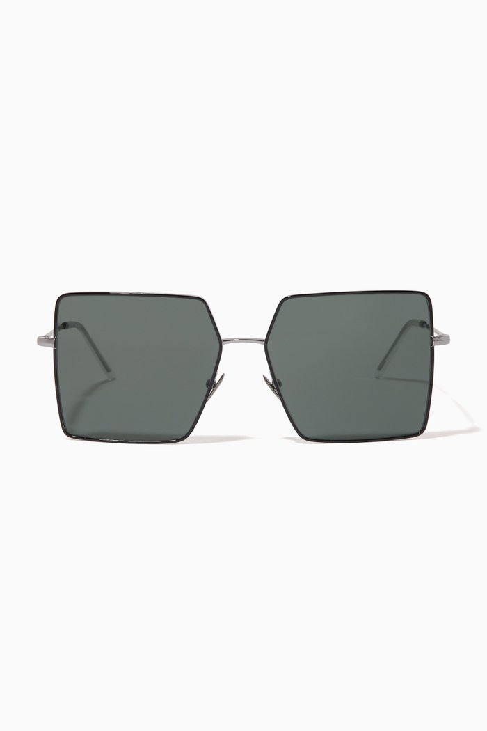 

Square Frame Sunglasses in Metal, Grey