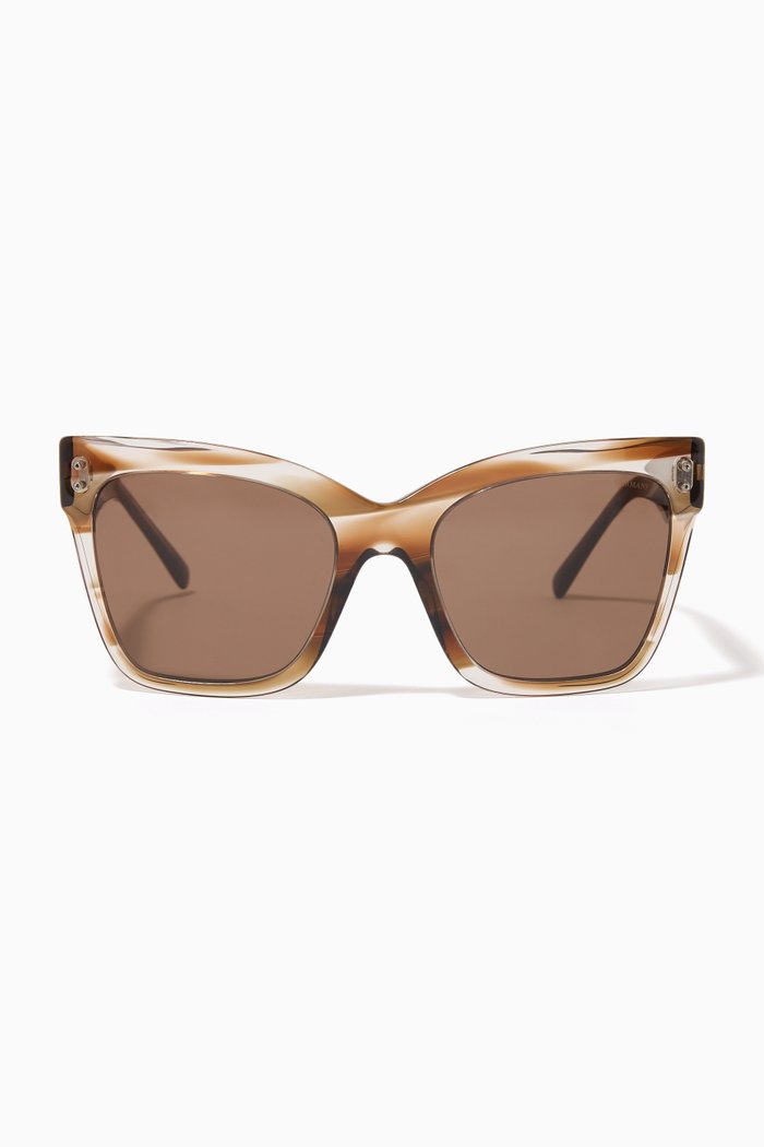 

Cat-eye Sunglasses in Acetate, Brown