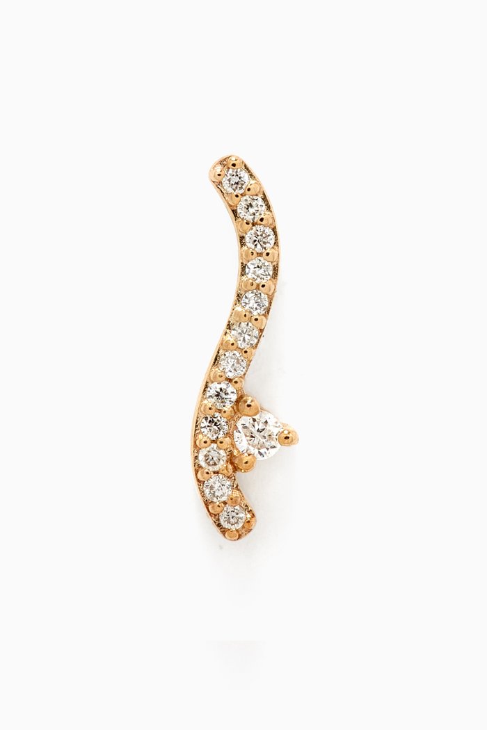 

Diamond Wave Single Stud Earring in 9kt Yellow Gold