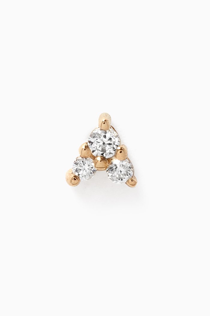 Diamond Arrow Single Stud Earring in 9kt Yellow Gold