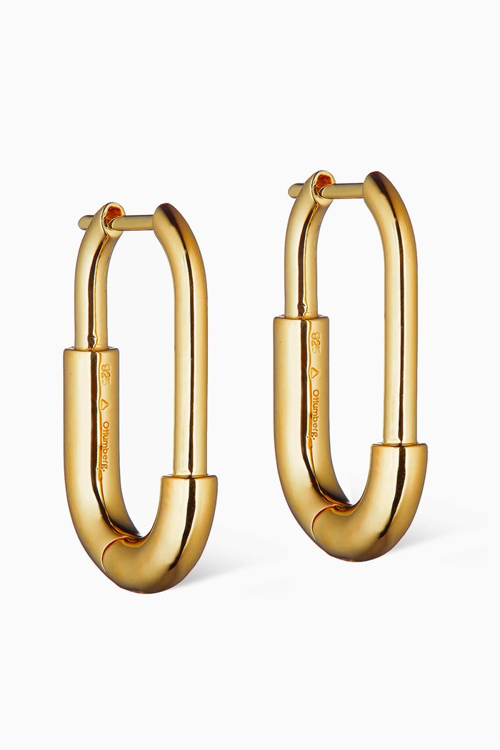 

Large Staple Hoop Earrings in Yellow Gold Vermeil