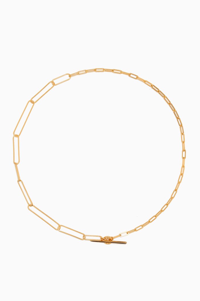 

Two Chain Paperclip Necklace in Yellow Gold Vermeil
