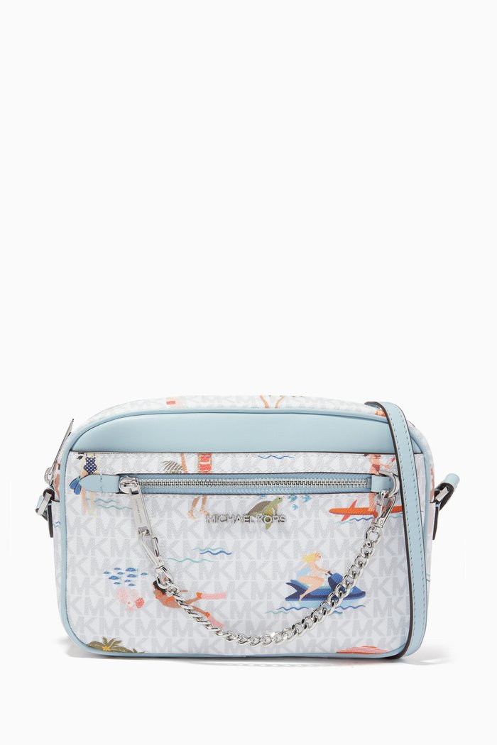 

Jet Set Girls Printed Crossbody Bag in Coated-canvas, White