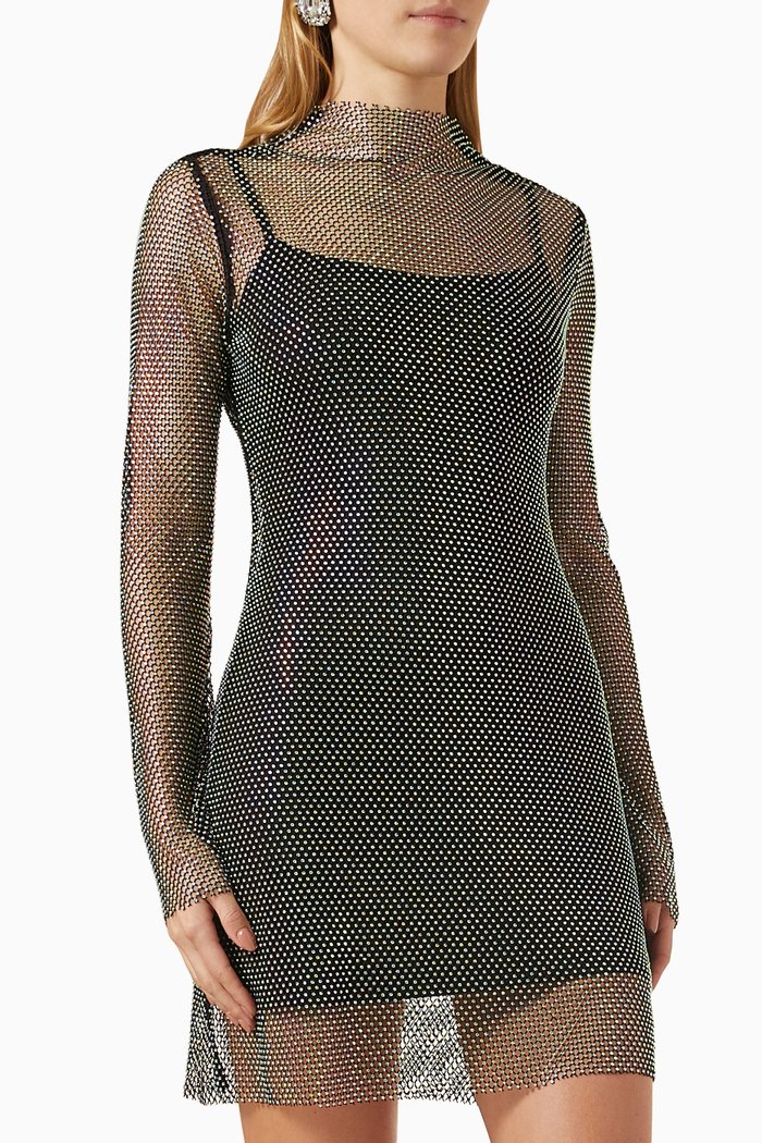 Love Language Dress in Mesh, Black