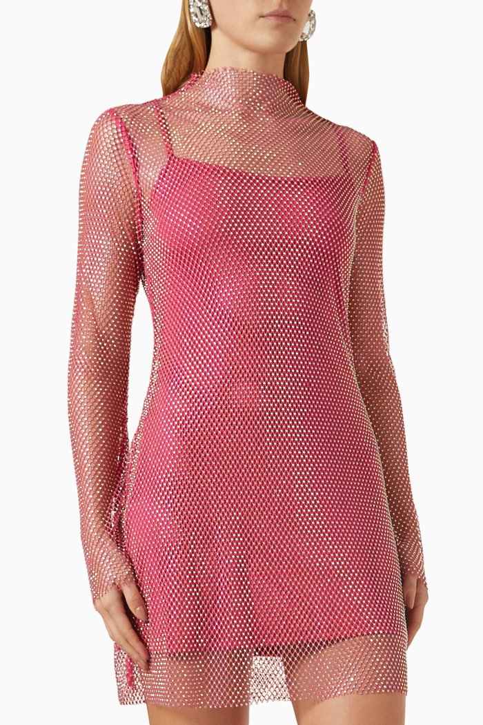 

Love Language Dress in Mesh, Pink