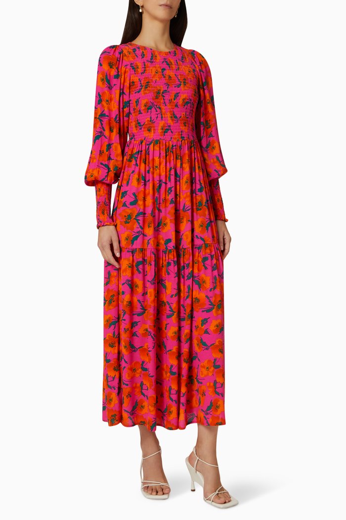 

Yassigga Printed Midi Dress in Ecovero™, Pink