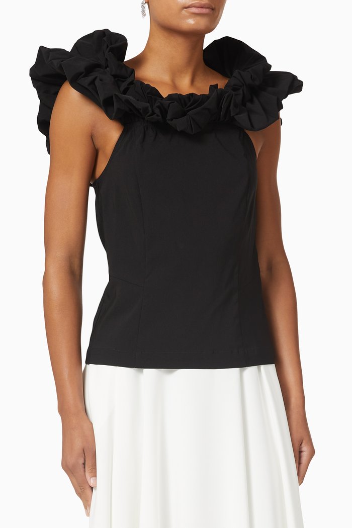 Yascarrie Top in Viscose Blend, Black