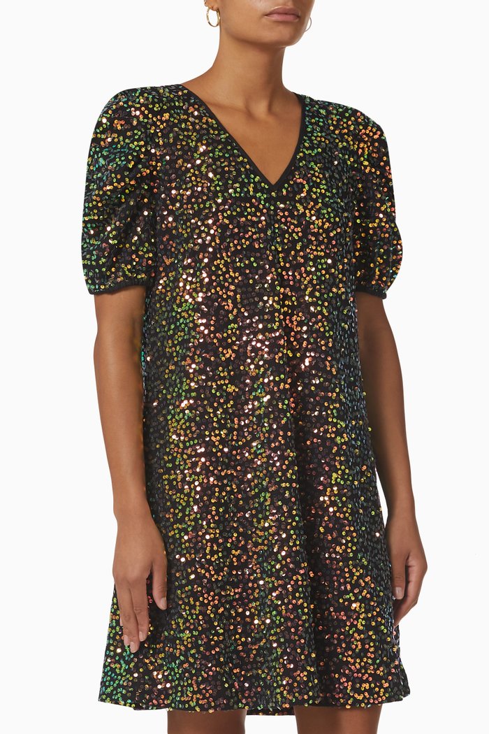 

Yassiglo Sequinned Mini Dress, Black