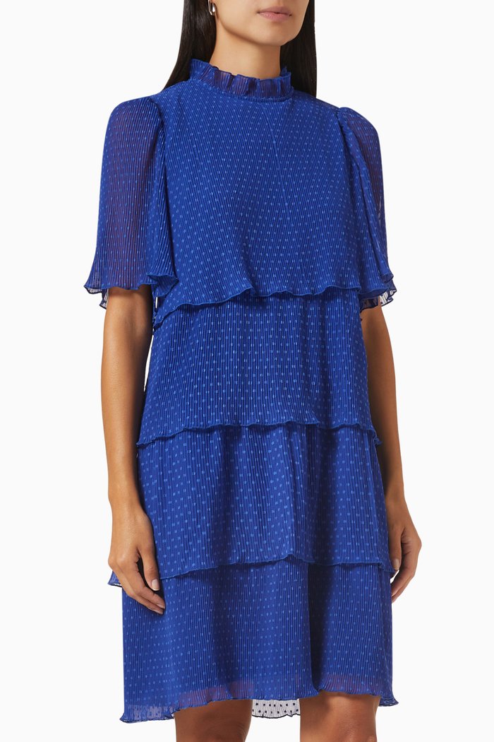 

Yasshirley Tiered Dress in Chiffon, Blue