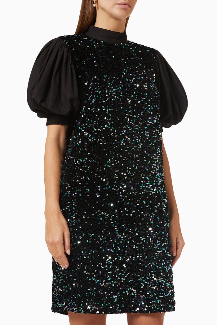 

Yaslillo Sequin-embellished Mini Dress, Black