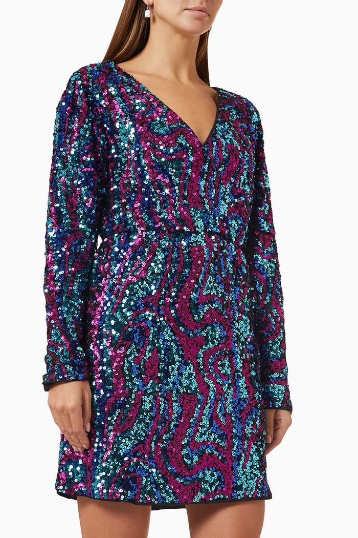 

Yasflua Sequin-embellished Mini Dress, Black