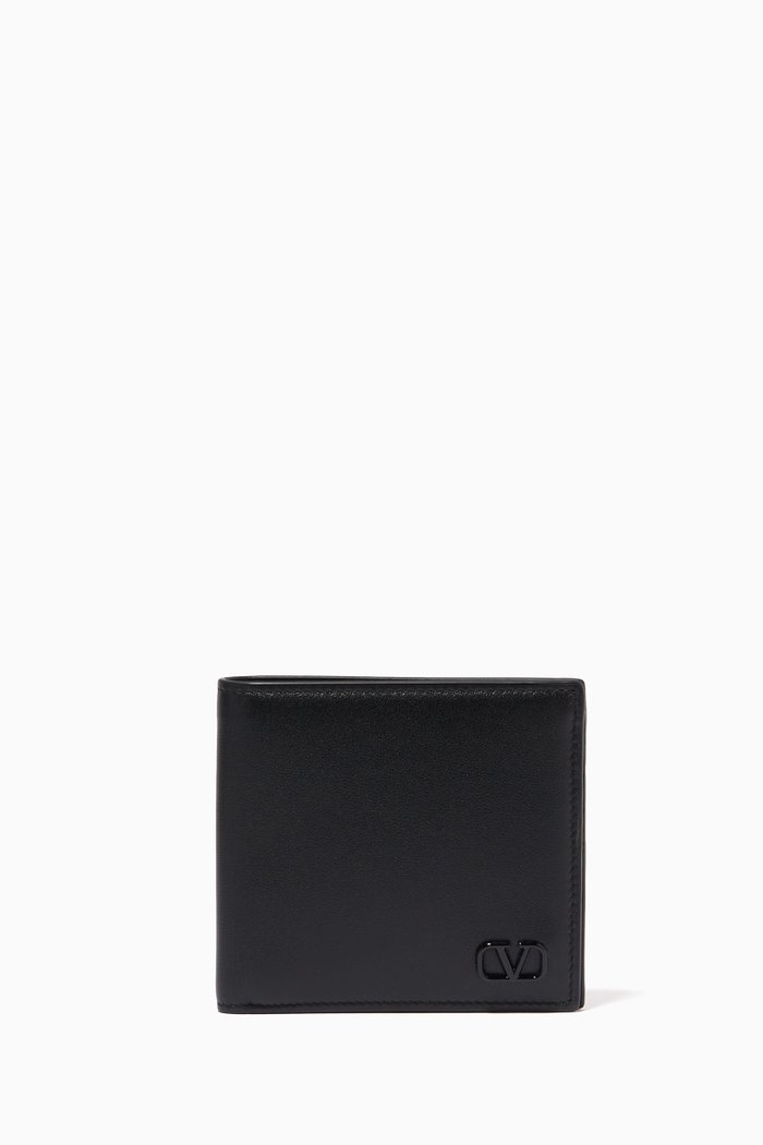 

Valentino Garavani VLOGO Signature Billfold Wallet in Leather, Black