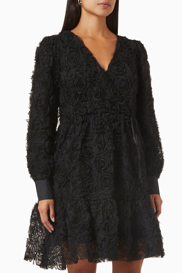 

Yasflowerlyblock Wrap Mini Dress, Black