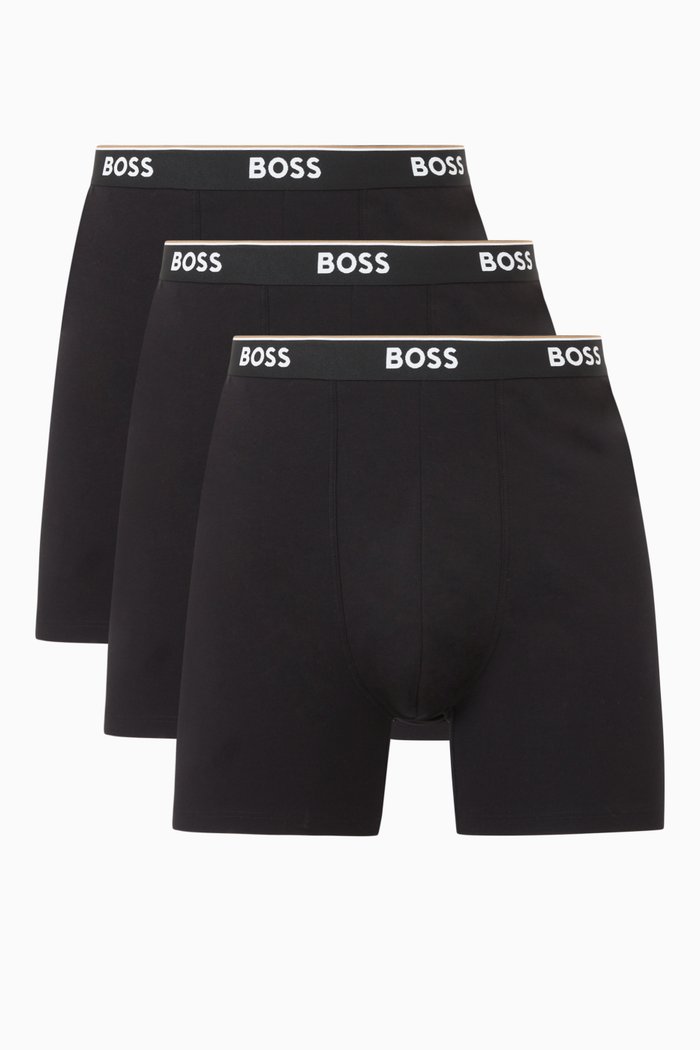 

Boxers in Cotton, Set of 3, Black