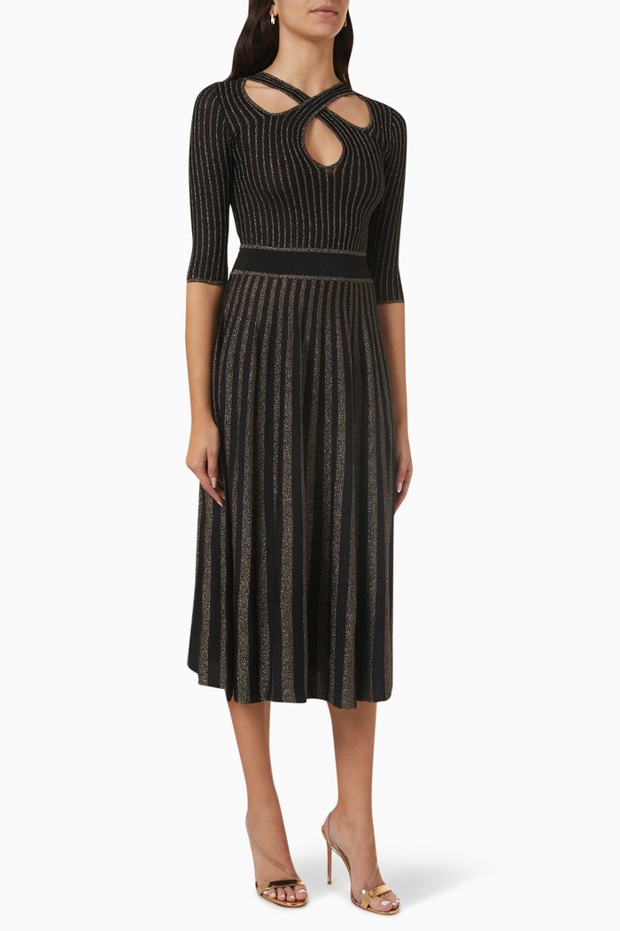 

Bitter Two-tone Midi Dress in Stretch Jersey, Black