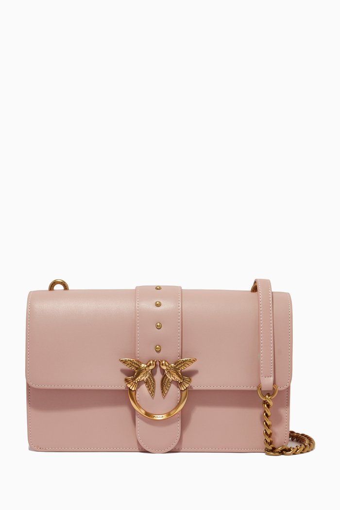 

Classic Love Icon Simply Shoulder Bag in Leather, Pink