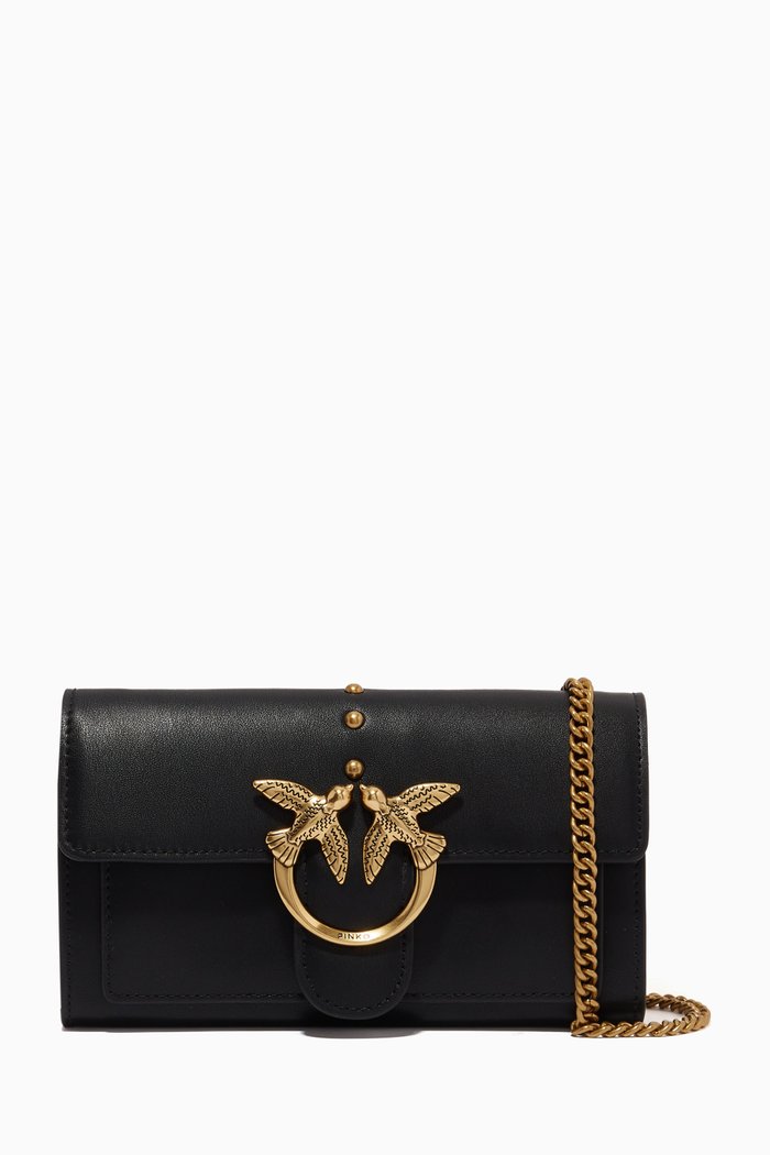 

Love Bell Crossbody Bag in Leather, Black