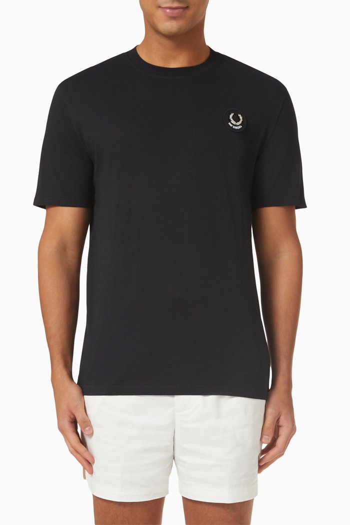 

Laurel Wreath T-shirt in Cotton Jersey, Black