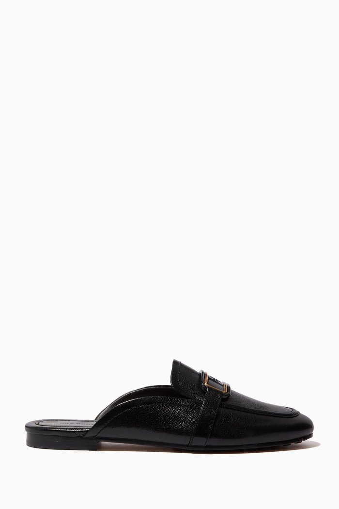 

Georgia Backless Loafers in Leather, Black