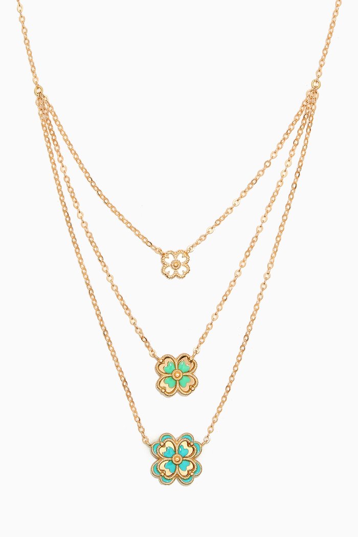 Farfasha Giardino Layered Necklace in 18kt Yellow Gold