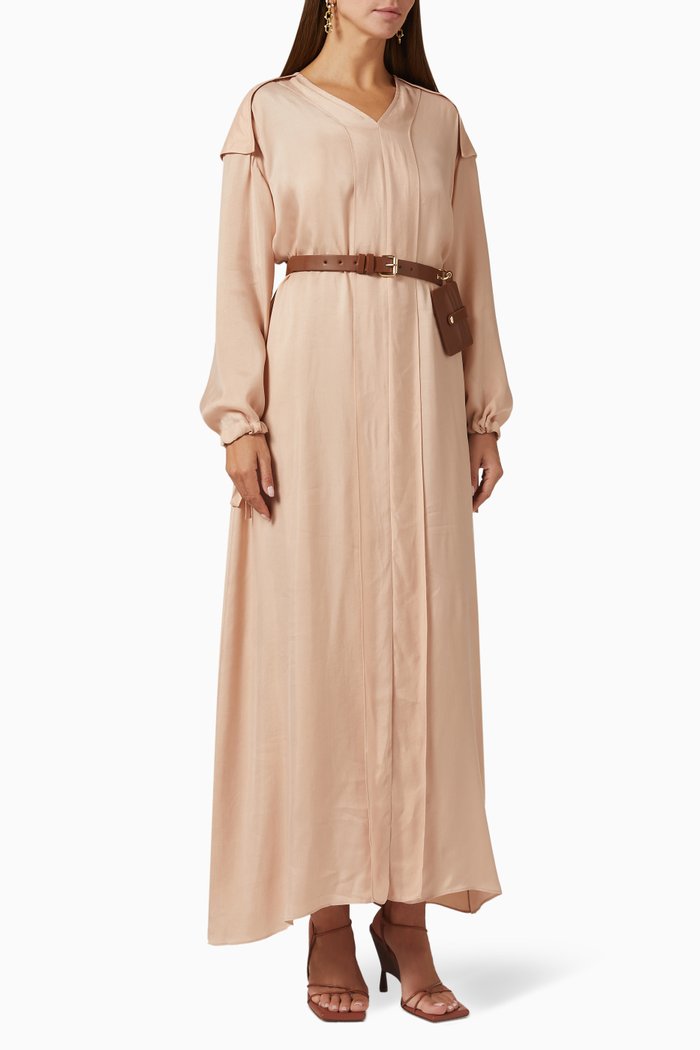 

Belted Maxi Dress, Neutral