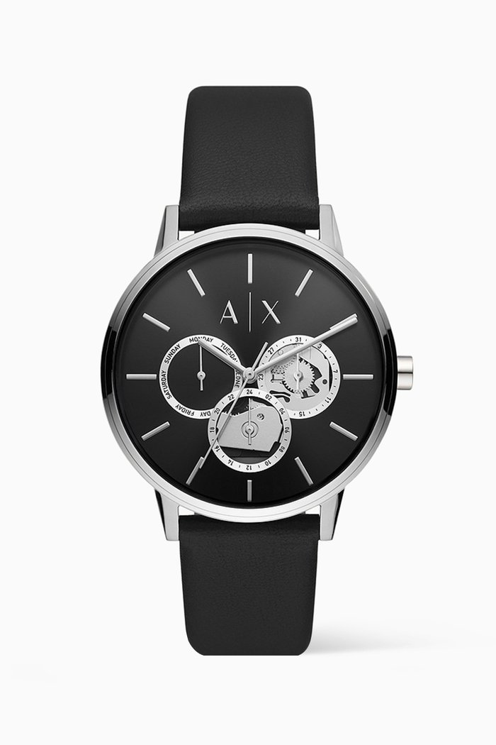 Cayde Chronograph Stainless Steel & Leather Watch, 42mm, Black