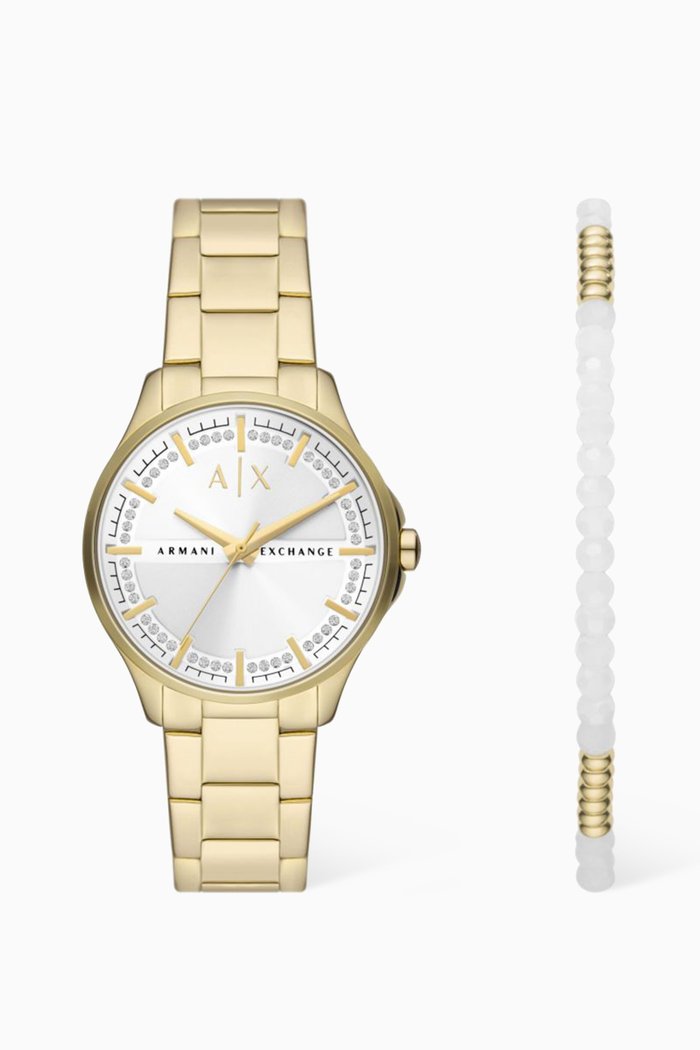 

Lady Hampton Quartz Watch & Bracelet Set, 36mm, Gold
