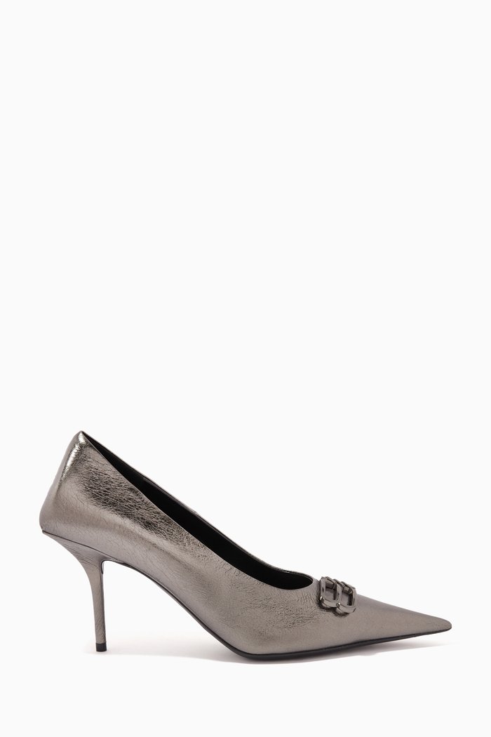 

Square Knife BB 80 Pumps in Metallic-leather, Grey